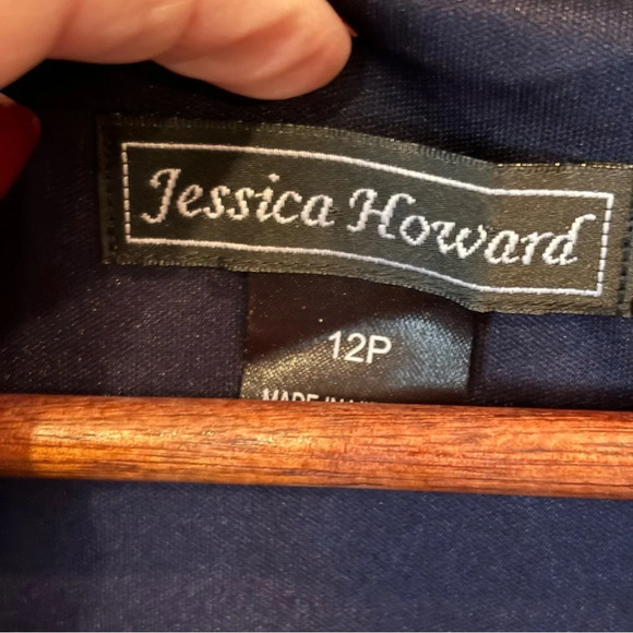 NWT Jessica Howard Front Crossover Dress in Navy/Multi, size 12P, Office Church - Picture 5 of 10